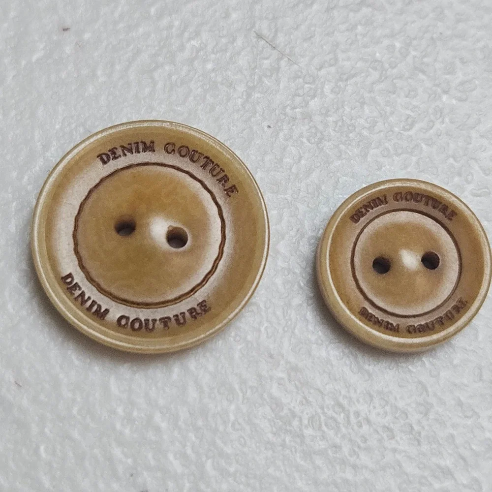 Zara Man Basic Denim Couture Replacement Buttons Set of 9 Tan Jacket Coat Crafts